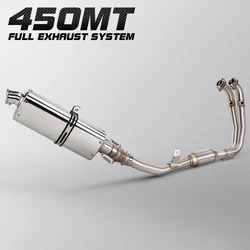 For CFMOTO 450MT ADV 450 MT Motorcycle Exhaust Stainless Full System M13-GP9 Muffler With DB Killer Connect Front Mid Manifold
