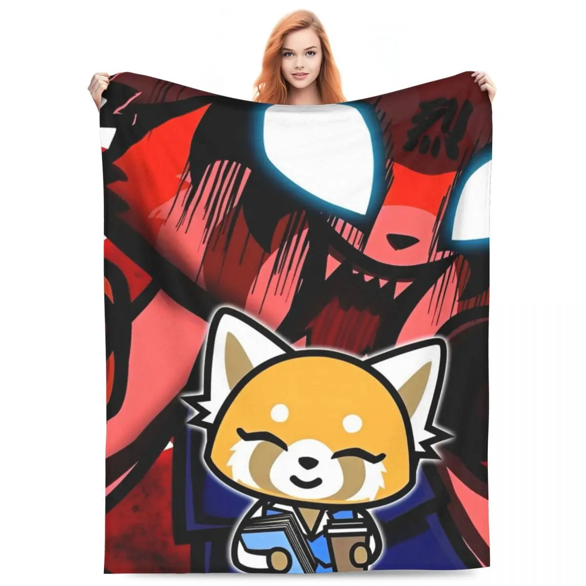 

Одеяла Aggretsuko с героями мультфильмов, качественное теплое мягкое одеяло, зимнее удобное покрывало для путешествий, спальни