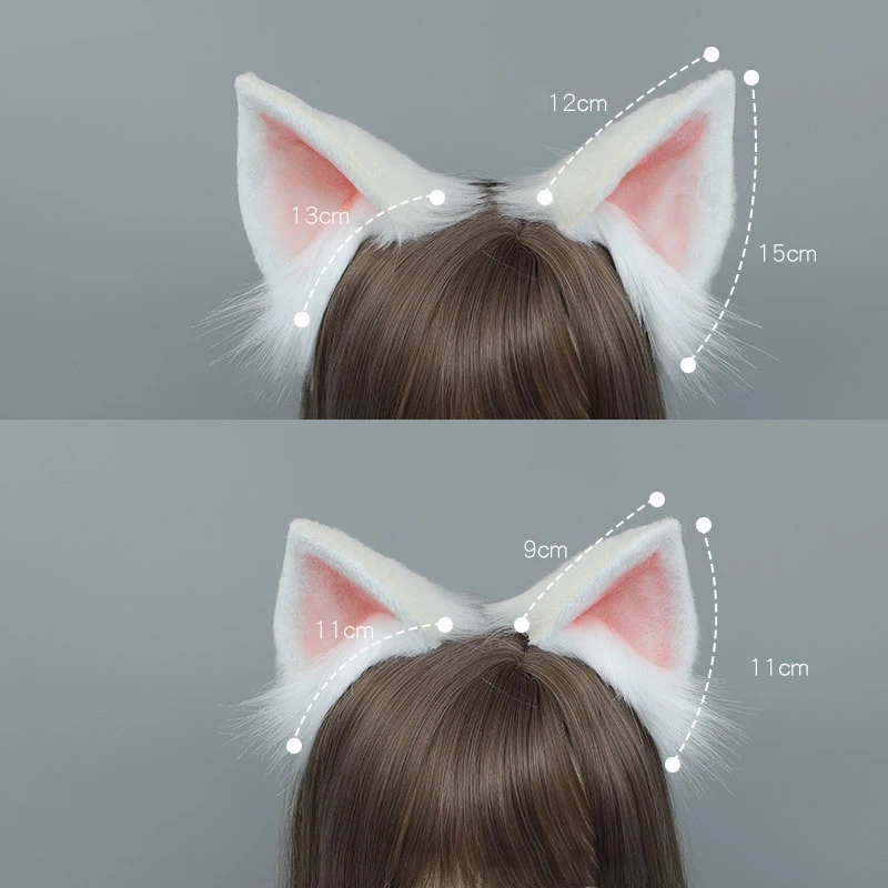 Furry Cat Fox Ears Head Band  Hairband Headwear For Women Girls Lolita Cat Ear Hair Clip JK Cosplay Costume Accessories