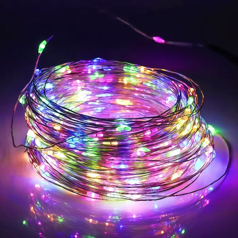 300/200/100/50LED في الهواء الطلق شجرة عيد الميلاد ضوء الزخرفية USB ستار الجنية ضوء سلسلة 8 طرق فناء حفل زفاف الإضاءة