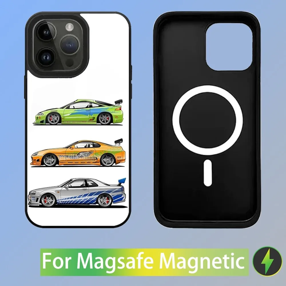 Cars of F-Fast and F-Furious Phone Case For iPhone 16,15,14,13,12,11,Plus,Pro,Max Mini Magsafe Magnetic Wireless Charging