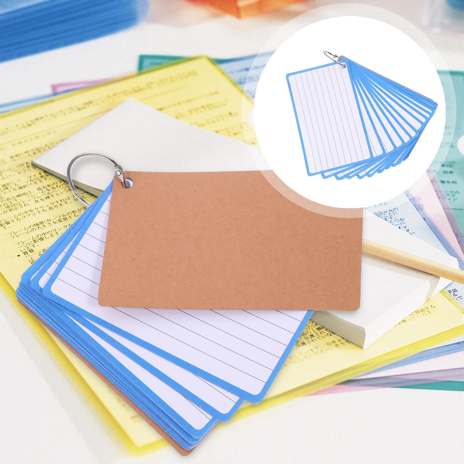 2 冊の罫線入りインデックスカラーボックス空白ノートカード厚手の紙滑らかな書き込み記録計画ギフトフラッシュカード DIY 単語