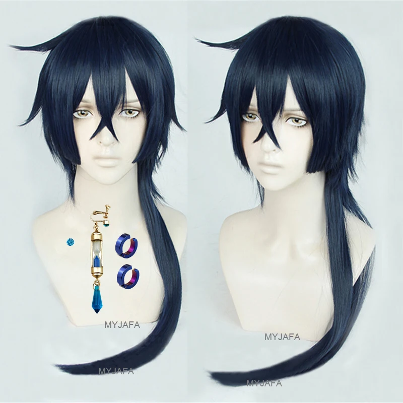 

Anime The Case Study of Vanitas Cosplay Wig Black Blue Heat Resistant Hair Wigs White Noe Archiviste Wig + Earrings + Wig Cap