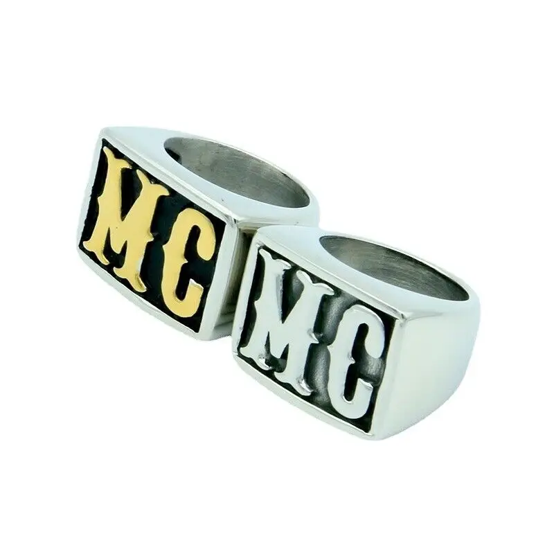 Free Shipping Items Mens Stainless Steel Motorcycle Club MC Biker Rings Size 7-13 Factory Wholesale Price