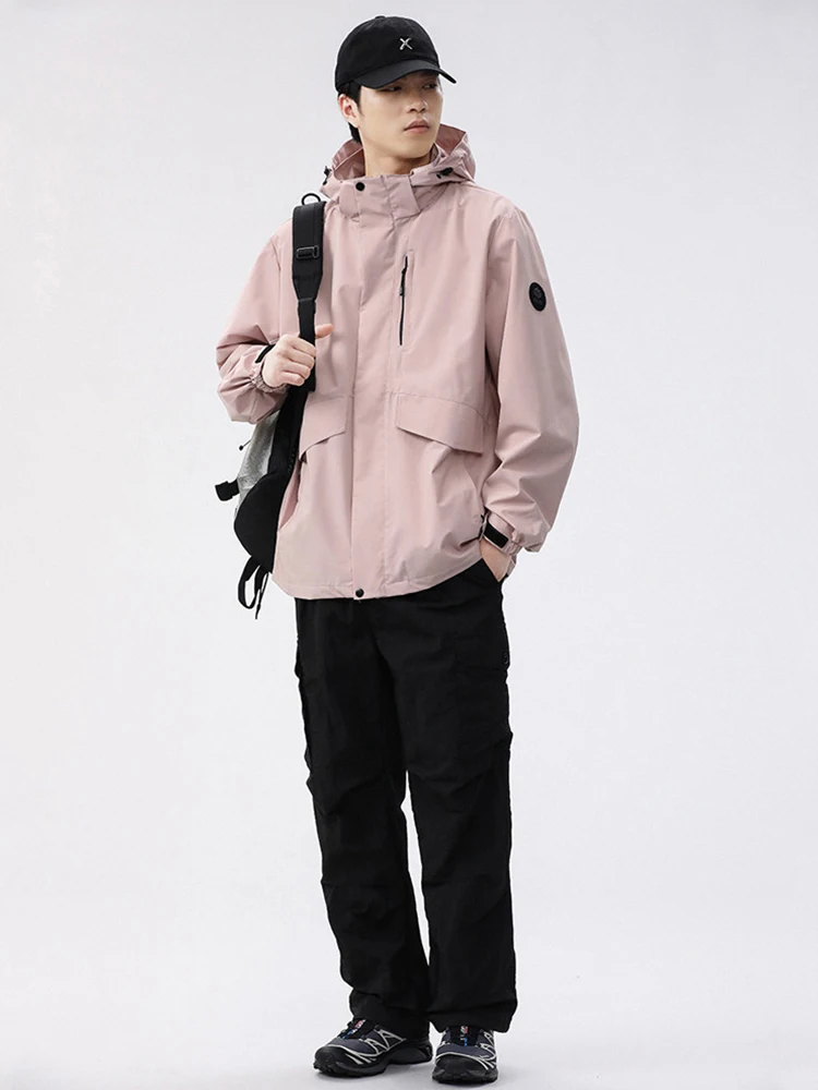 2026 Herbst Herren Wanderjacken Abnehmbare Kapuze Windbreaker Winddichte Outdoor Wasserdichte Mäntel Mit Atmungsaktiver Innenschicht – Detail 8