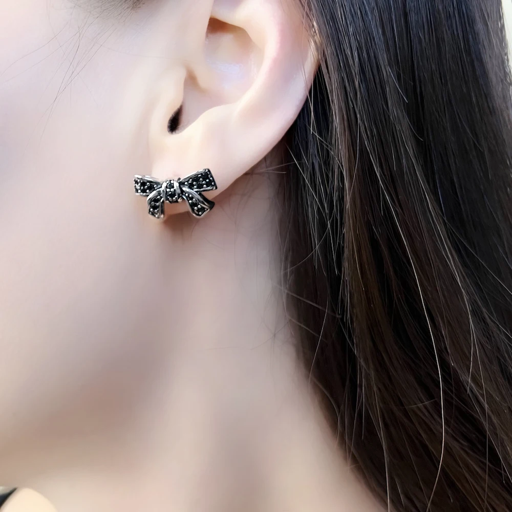 أقراط بفيونكة من الفضة الإسترليني عيار 2017 ، مجوهرات على الطراز الأوروبي ، مجوهرات رائعة ، هدية 925 #3