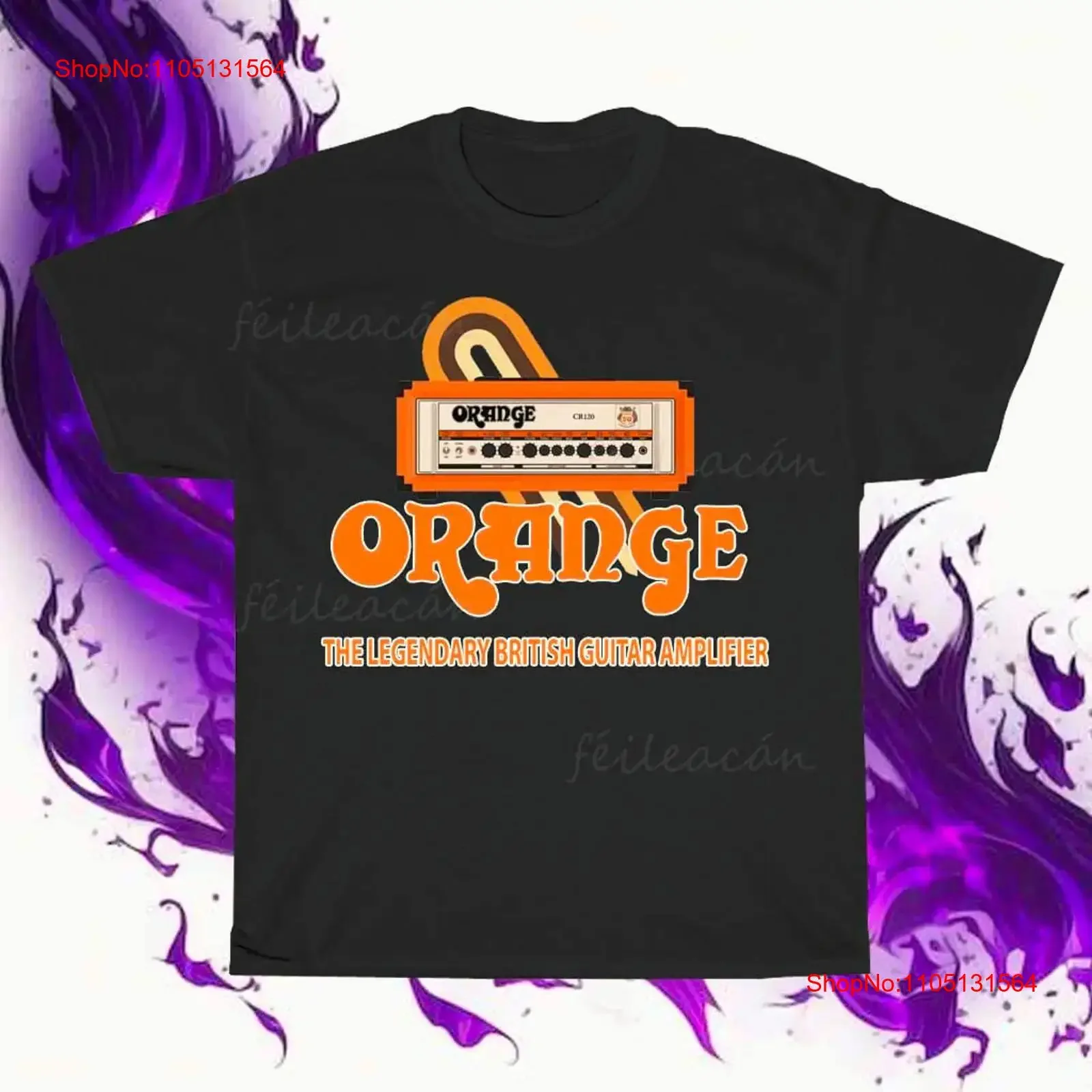 

Brand New Orange Legendary British Guitar American T Shirt Funny Size S to 5XL vintage Washed Stylish Breathable graphic