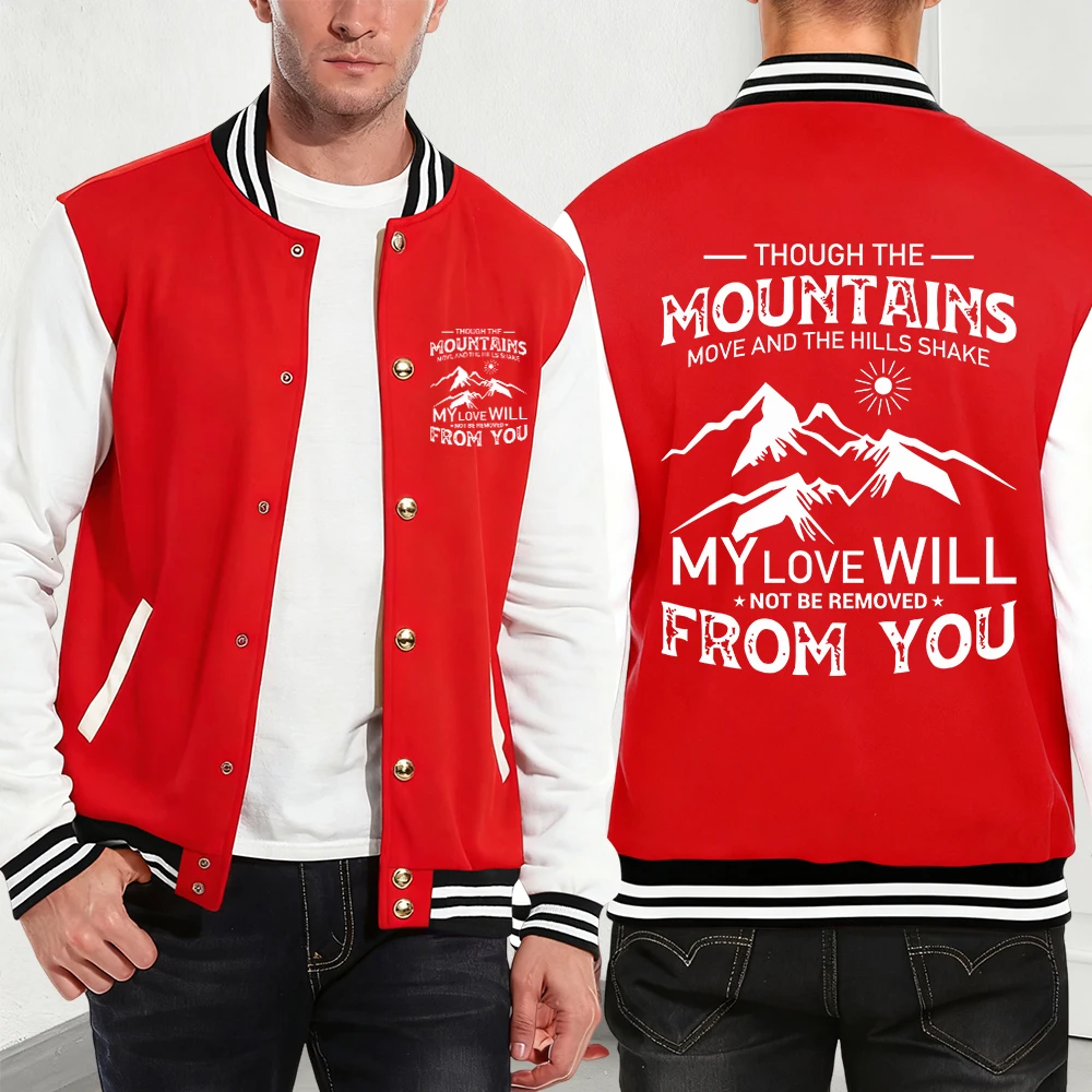 

Mountain Love Will From You Принты Хлопковые Пальто Мужские Зимние Флисовые Теплые Куртки Базовые Карманные Бейсбольные Джерси Хип-Хоп Мужские Топы