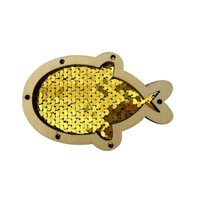 54DA Handmade Busy Boards Accessory Sequins Fish for Toddler Kids Sensory Development