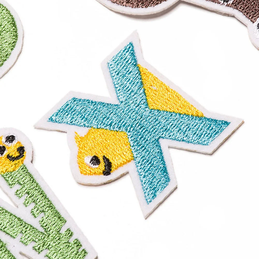 

Стабильная 52X мультяшная цветная милая нашивка с буквами и буквами, байкерская аппликация, нашивки для одежды, детская ткань, наклейка, вышивка