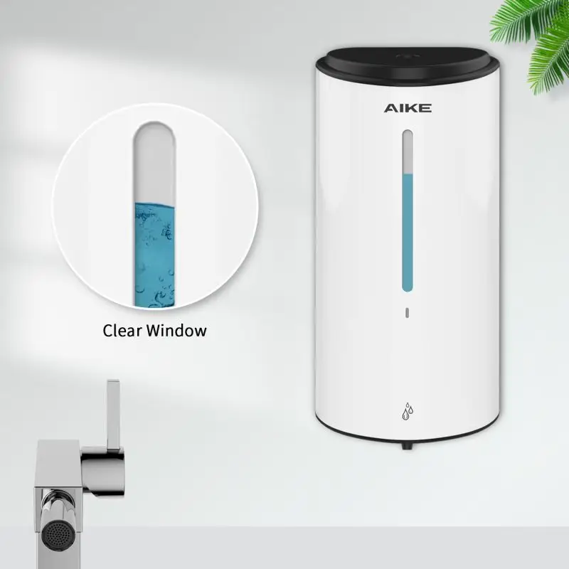 AIKE Chất Lỏng Tự Động Xà Phòng Dispenser 850ML Nhựa Thương Mại Cảm Biến Gắn Trên Tường Phòng Tắm Bọt Xà Phòng Để Rửa Tay