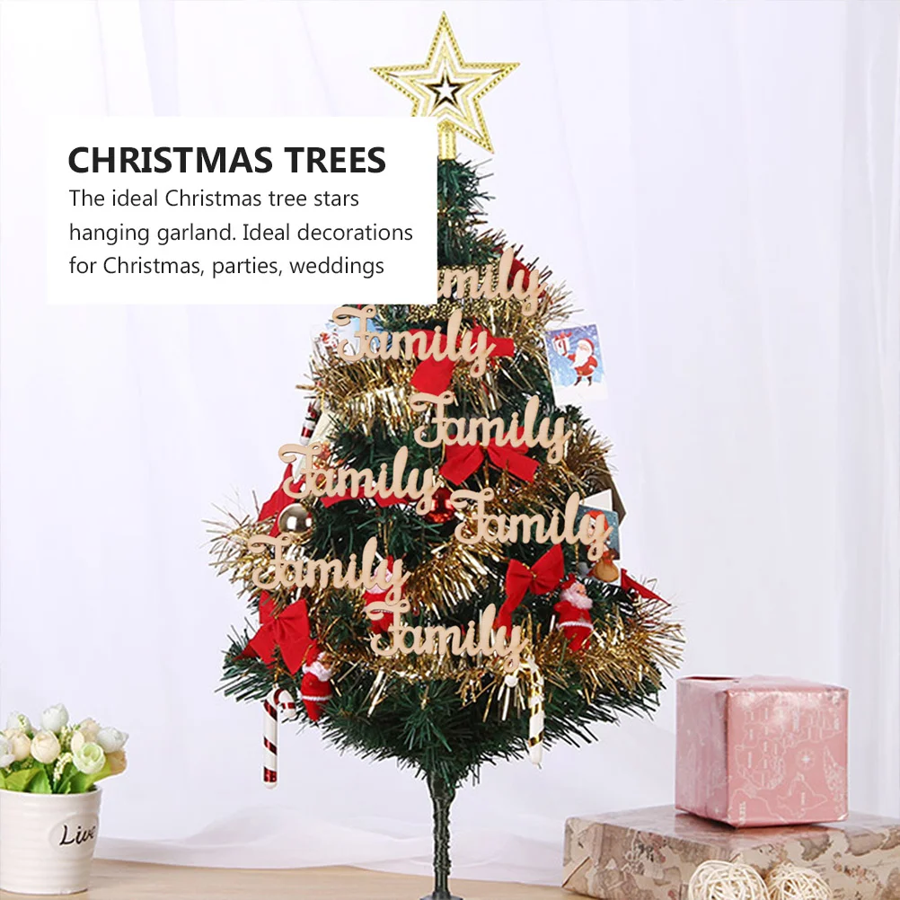 

20pcs Family Letter Wooden Ornament Wood Slice Diy Crafts Decoration Wedding Party Premium Wood Smooth Touch Creative Handicraft