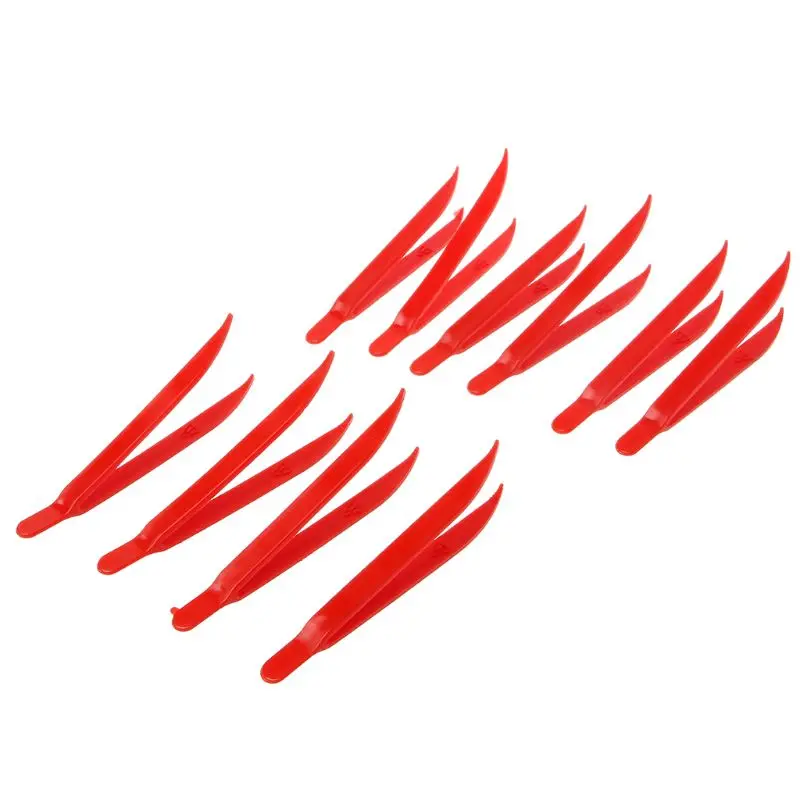 10pcs Plastic Anti-static Tweezer Tweezers Heat Resistant Maintenance Repair Tool