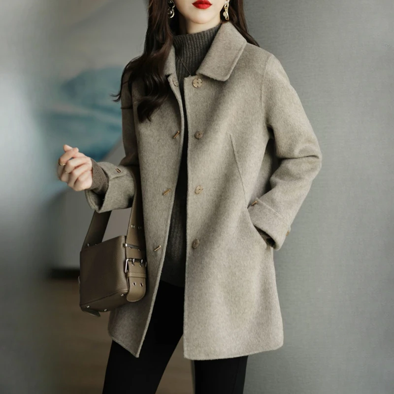 

New Fashion Women Coat 2024 Autumn and Winter New Casual Woolen Winter Coat Solid Jackets for Women Luxury Trench Coat for Women