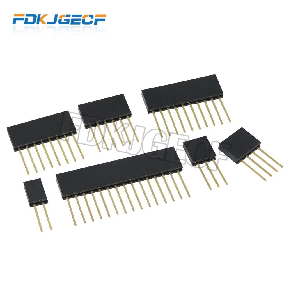 10PCS 2.54mm Single Row Female Long pins 11mm PCB Board Pin Header socket Connector 2/3/4/6/8/10/15Pin For Arduino DIY