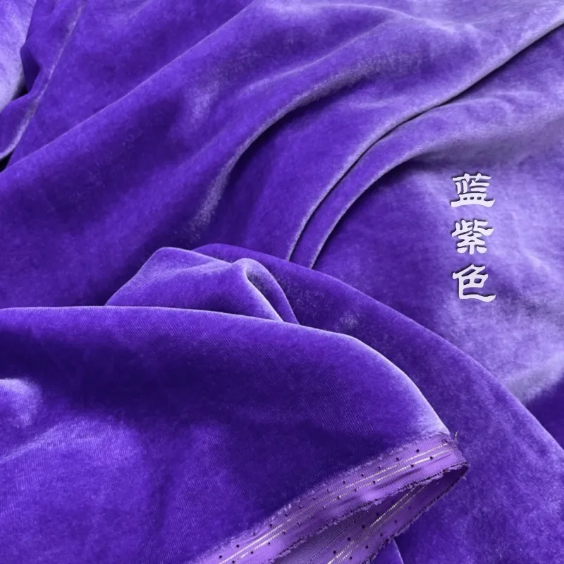114-140 cm breed hoge kwaliteit zijde fluwelen stoffen dame jurk op maat gesneden zachte doek goederen saffier blauw rood zwart groen paars