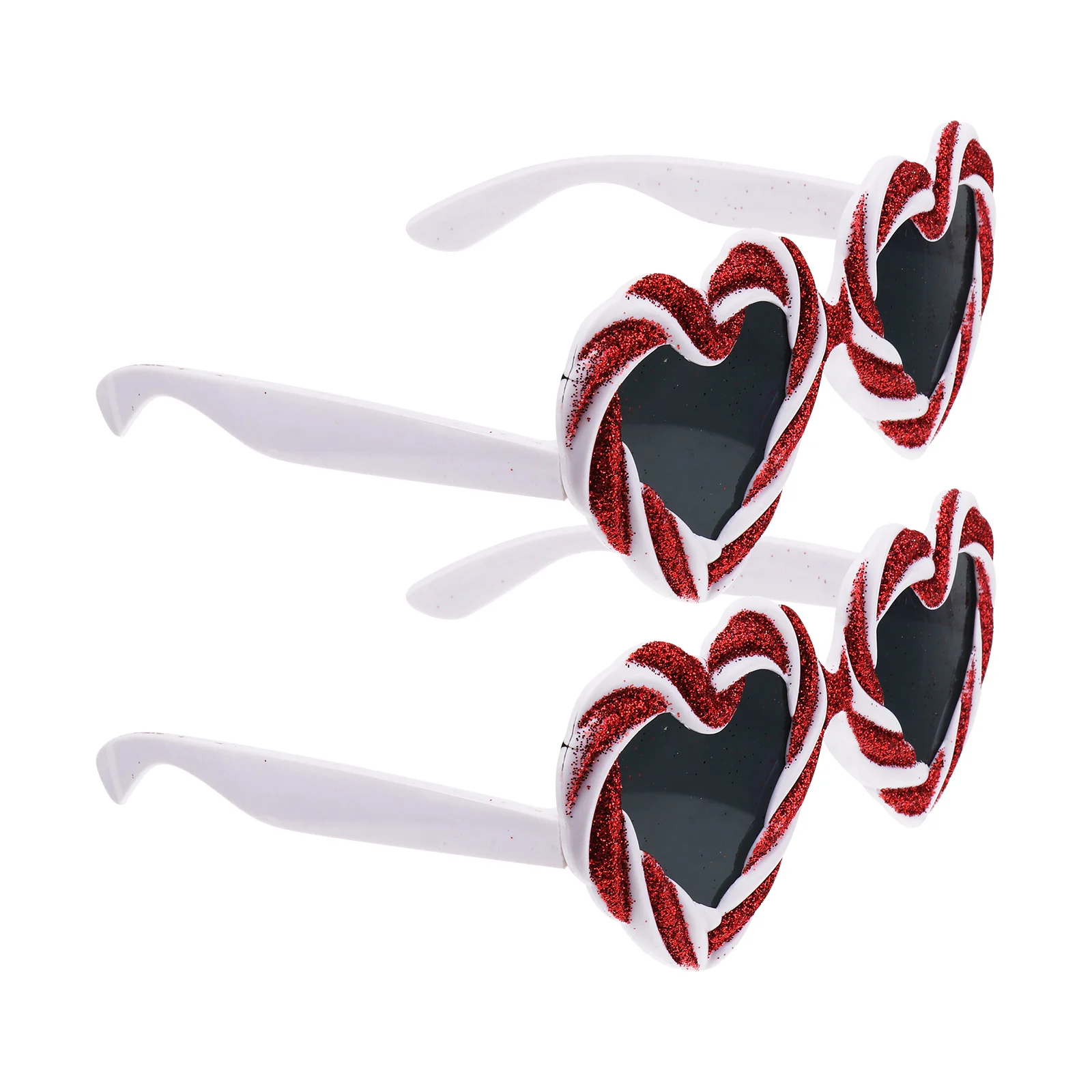 2 個のお祭り用ハート型メガネ小道具 プレミアム品質のパーティー装飾 写真ブース用コスチューム 楽しいイベント フェスティバル用