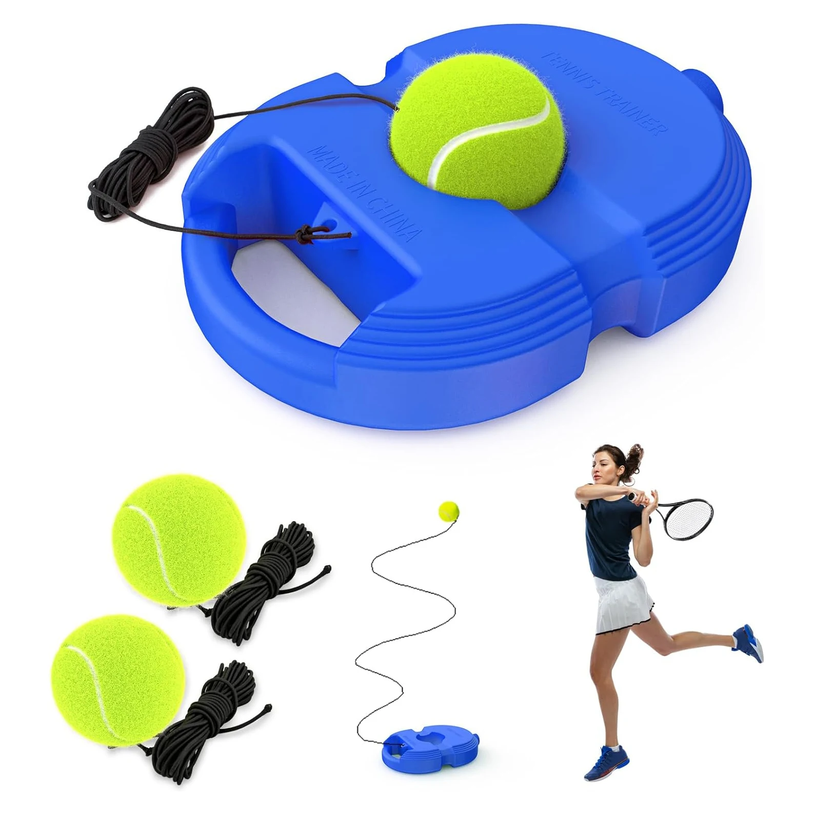 

Factory Wholesale Single and Double Tennis Training Elastic Rope Ball Self Practice Rebound Trainer Tennis for Beginners