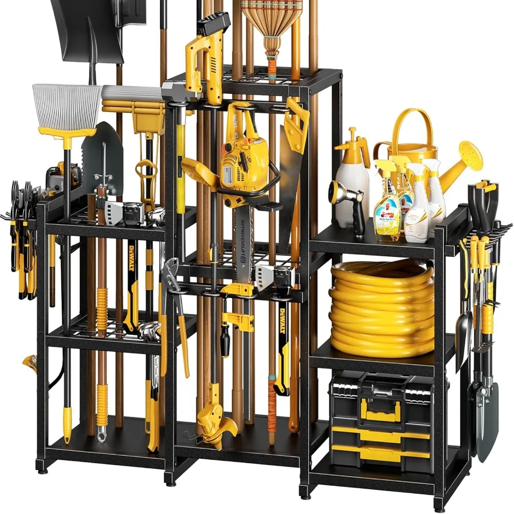 

Сверхмощный органайзер для садовых инструментов, 42 часа, вмещает 86 инструментов, отдельно стоящее хранилище широкого 61, инструменты для газона и двора в гараже