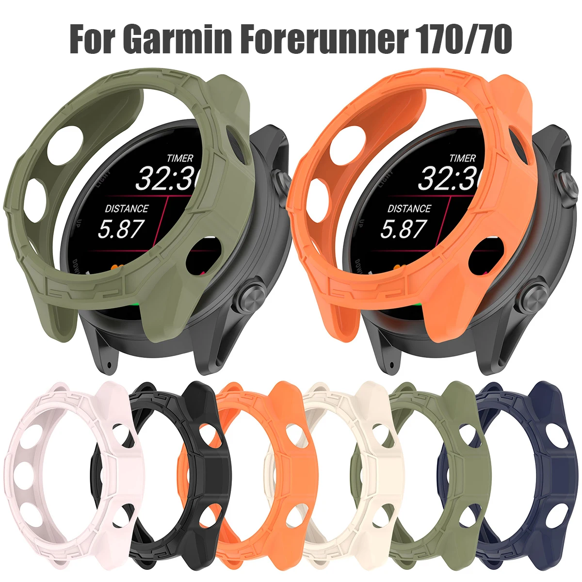 Protective Case for Garmin Forerunner 170 SmartWatch All-around Bumper Protect Shell for Forerunner 70 Accessories Silicone Case