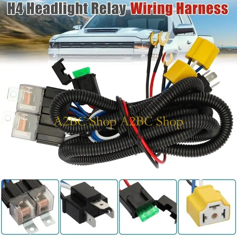 A2BC Reliable H4 Headlight Power Wiring Harness Suitable for Stable