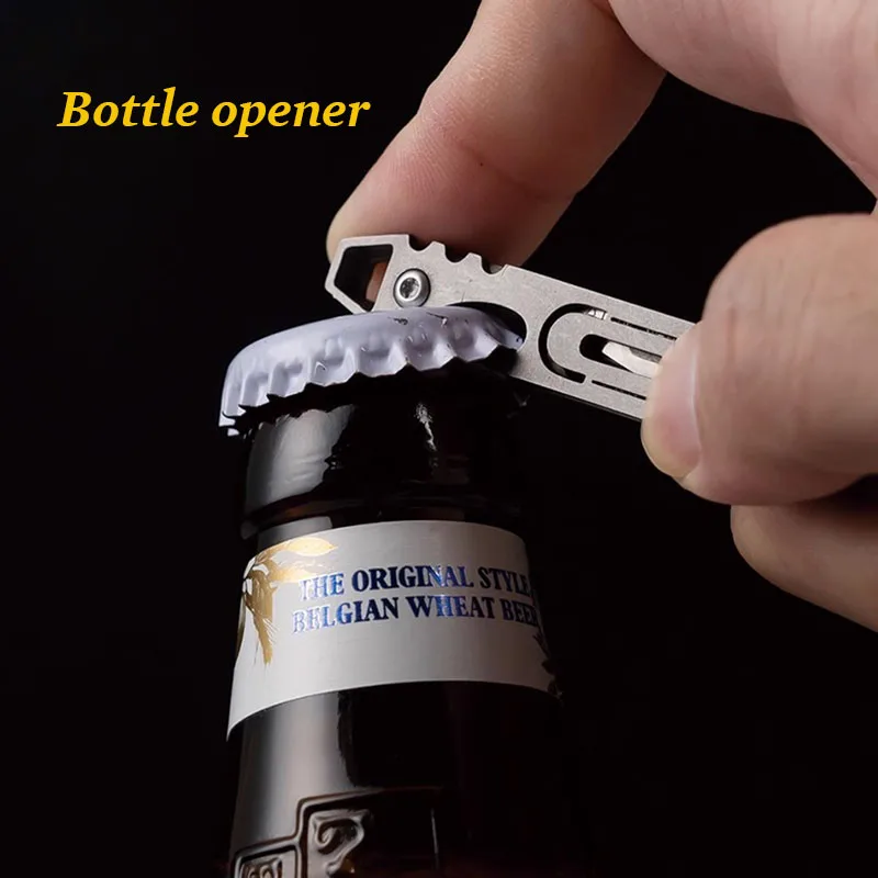 Fast Open Titanium Alloy Scalpel Replaceable Blades Stainless Steel Folding Knife Portable Bottle opener EDC Knife Useful Tool