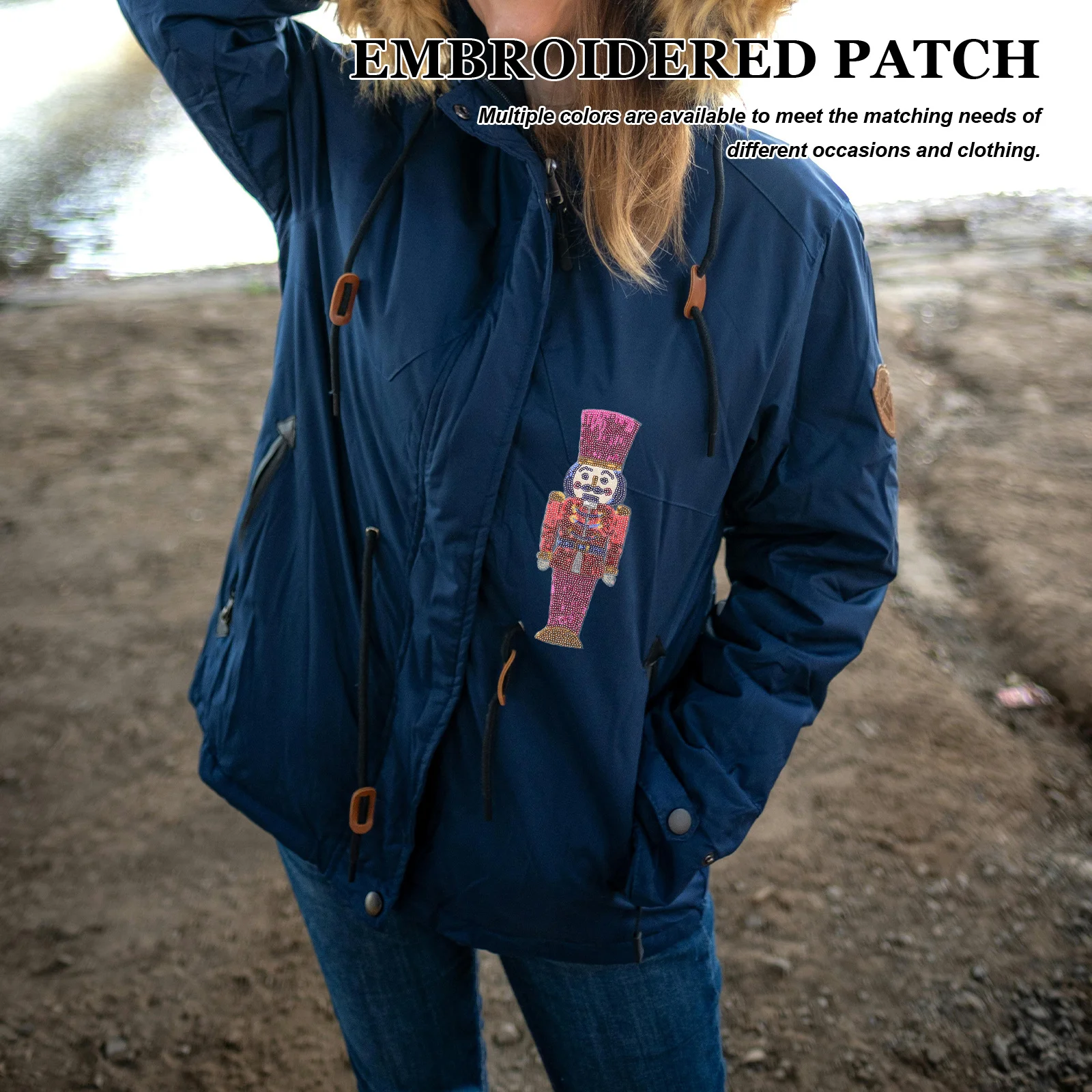 

3pcs Nutcracker Pattern Clothes Patches Adhesive Iron-On Diy Decorative Patches For Jeans Jackets Bags Hats Lightweight
