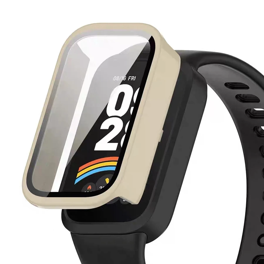 PC-hoesje + gehard glazen scherm beschermer voor Xiaomi Mi Band 9 Active band scherm beschermer hoes bumper shell voor Redmi Band 3
