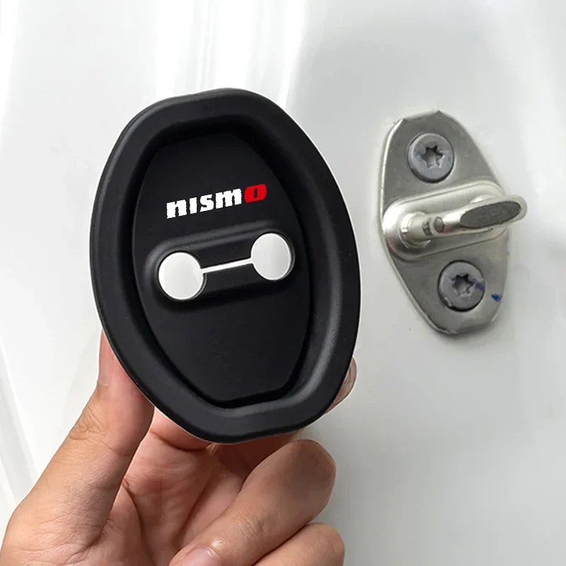 Car Silicone Door Lock Protective Cover Anti-Collision Shock Absorbing Pad For Nissan Qashqai Pulsar Sentra Altima Patrol nismo