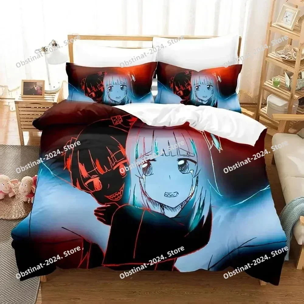 Gawr Gura Reflect Fanart holoMyth Bedding Set Printed single Comforter Quilt Bed Cover Pillow Case 3 Pieces Sets Kids Adult Size