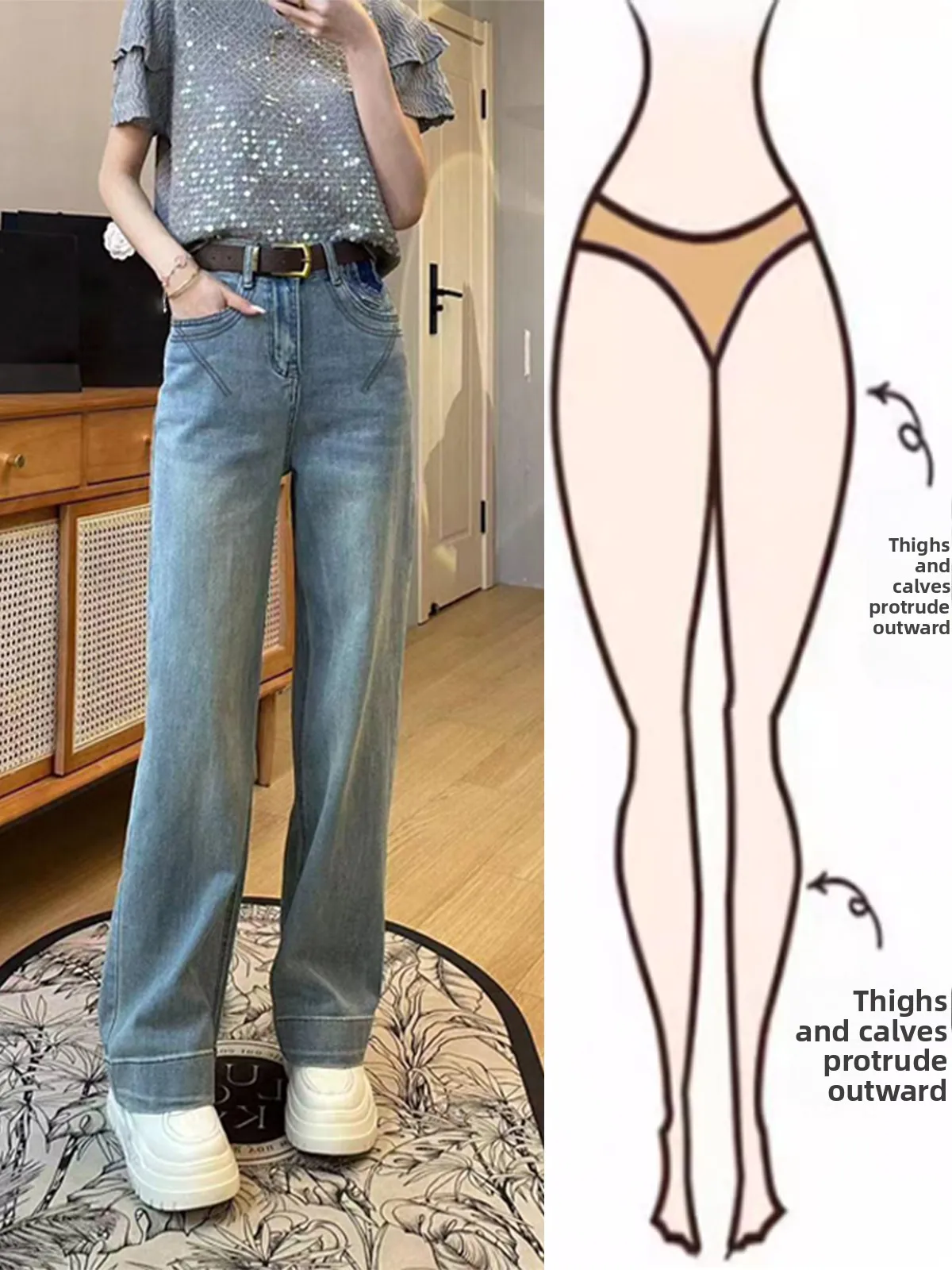 

Женские модные джинсы с широкими штанинами в стиле ретро, летние, из хлопка, полиэстера и спандекса, с высокой талией, длинные прямые брюки-трубы