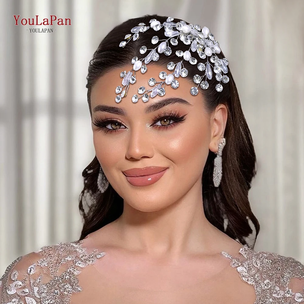 YouLaPan Zilver Kleur Bruid Strass Haar Kam Bruiloft Parel Kristal Hairwear Elegante Vrouwen Hairwear Party Hoofddeksels HP793