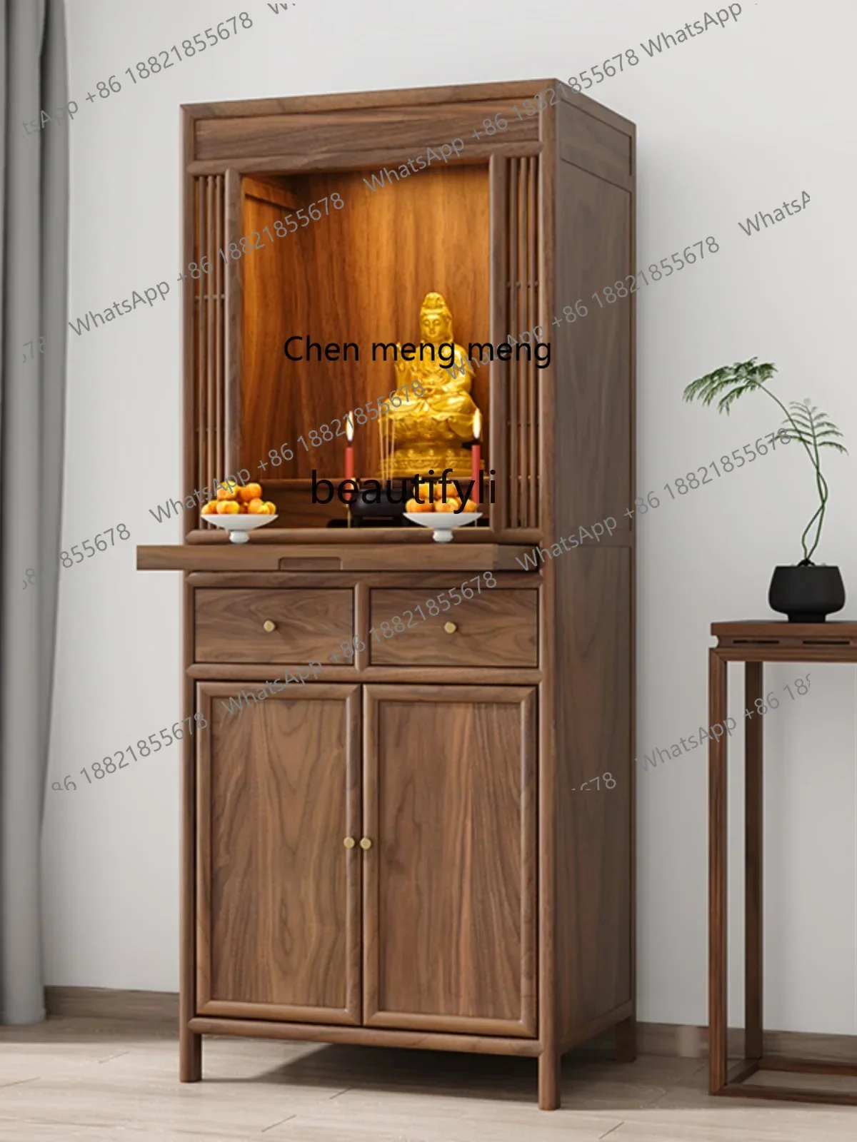 

cc182l Black Walnut Altar New Chinese Buddha Shrine Clothes Closet Altar Incense Desk Household Shrine