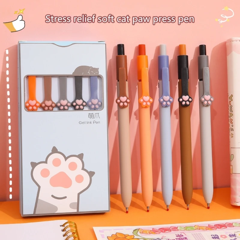 5 قطع أقلام حبر سائلة أقلام حبر جاف سريعة 0.5 ملم أقلام جل قابلة للسحب