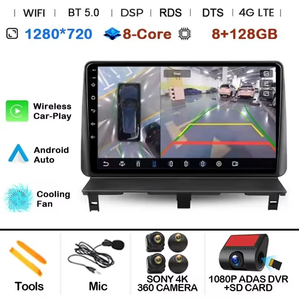 Android 15 autoradio multimediaspeler GPS DSP voor Peugeot Partner 1 2002 - 2008 Partner Origin 1 2008 - 2011 met Carplay