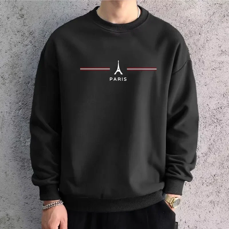 

2025 Men's Printed Hoodie Pullover, Autumn Long Sleeve Round Neck Loose Fit Sweatshirt, Casual Fashion Streetwear Top for Daily