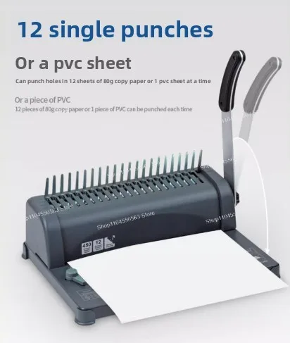 

450-Sheet Spiral Binding Machine - 21-Hole Punching Tool for Letter Size Paper