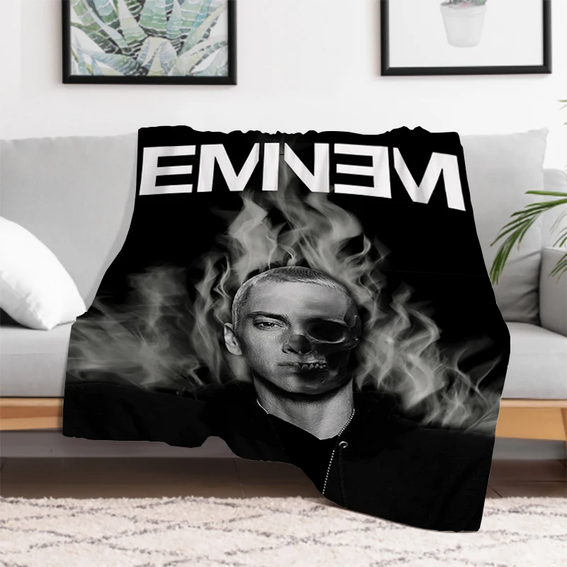 

Hip Hop Rapper Eminem Fleece Blanket Fluffy Soft Blankets for Decorative Sofa Furry Throw & Throws Bed Double Custom Kid's Child