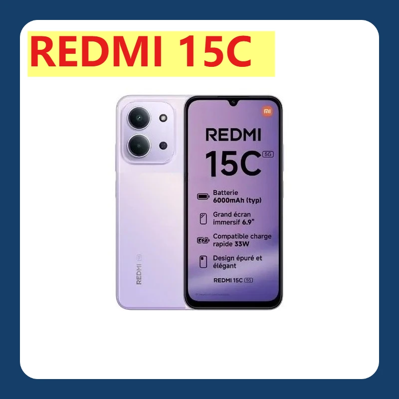 Xiaomi Redmi 15C Smartphone 6.71-Inch HD+ Display 50MP AI Rear Camera 5000mAh Big Battery, Dual SIM Global Version Mobile Phones