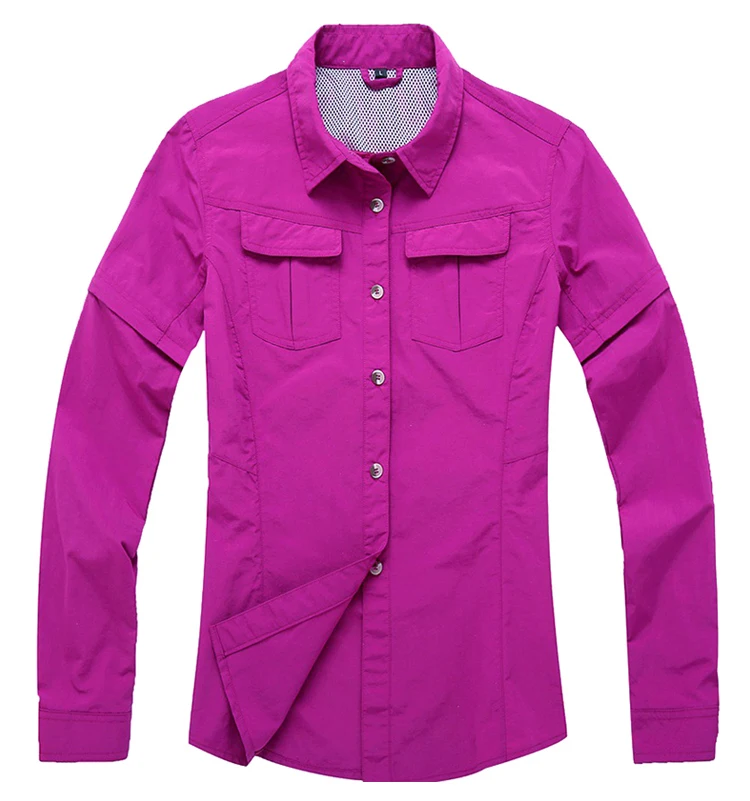Trvlwego Camping Wander hemd Frauen Sommer im Freien schnell trocknen abnehmbare Mücken kontrolle Gehen Reisen Klettern Trekking Bluse