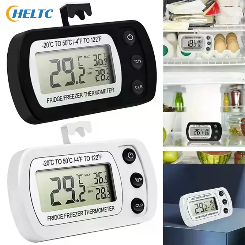 1PCS Fridge  With Hook Antihumidity Refrigerator Freezer LCD Digital Temperature Monitor