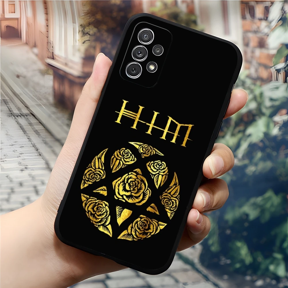 Him Ornate Heartagram Phone Case for Samsung Galaxy S24 S23 S22 S25 S21 A16 Ultra Fe Plus M54 A34 A54 A24 A52 A53 Coque