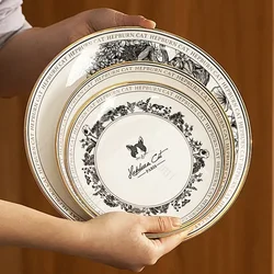 Retro Palace Style Ceramic Plate Light Luxury Coffee Shop Afternoon Tea Exquisite Dessert Plates Delicious Dishes Fish Plate