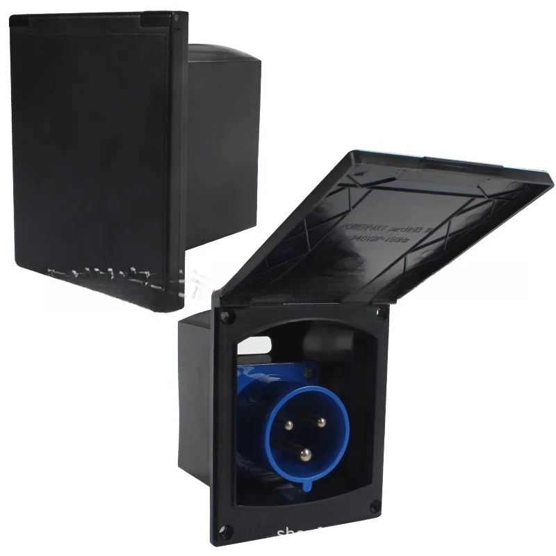 

RV modification accessories 16A23A external mains socket, waterproof socket three-core charging socket power interface