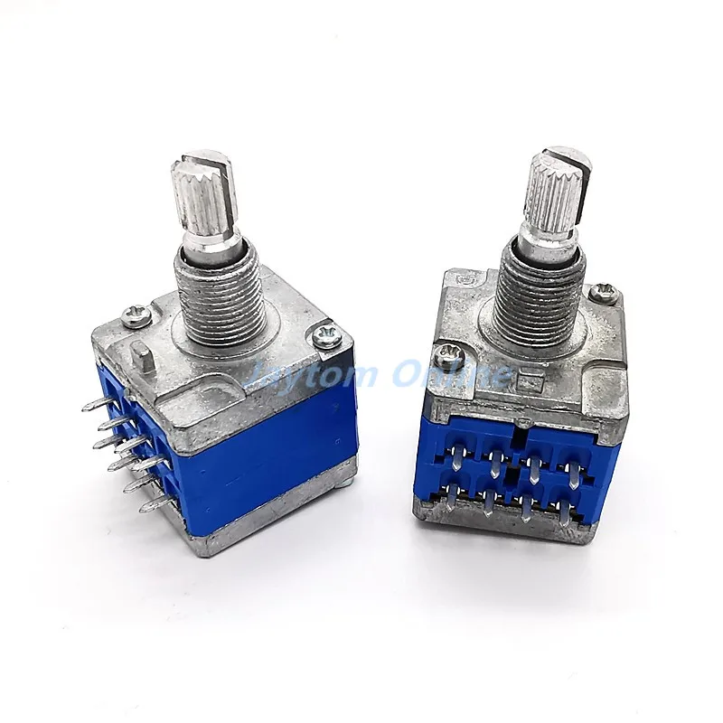 1pc Stereo Channel Volume Potentiometer A20K B20K  A50K 8 Pins Switch Fever Grade AD-66A 20mm Plum Shaft