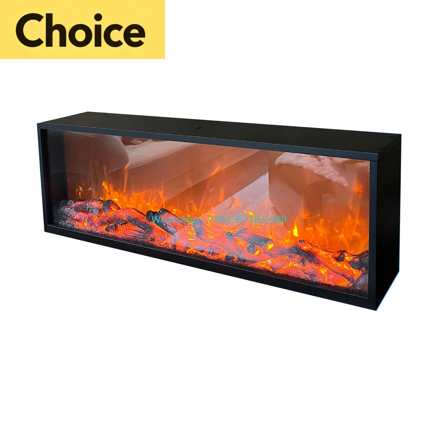 47 Inch Metal Electric Fireplace Built-in Virtual Flame Home Hotel Decor