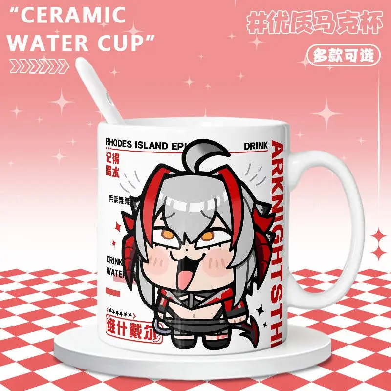 

Arknights April Fools Vishnal Funny Chibi Ceramic Mug Rhodes Island Game Coffee Cup Cute Anime Drinkware Gift For Gamer Fans