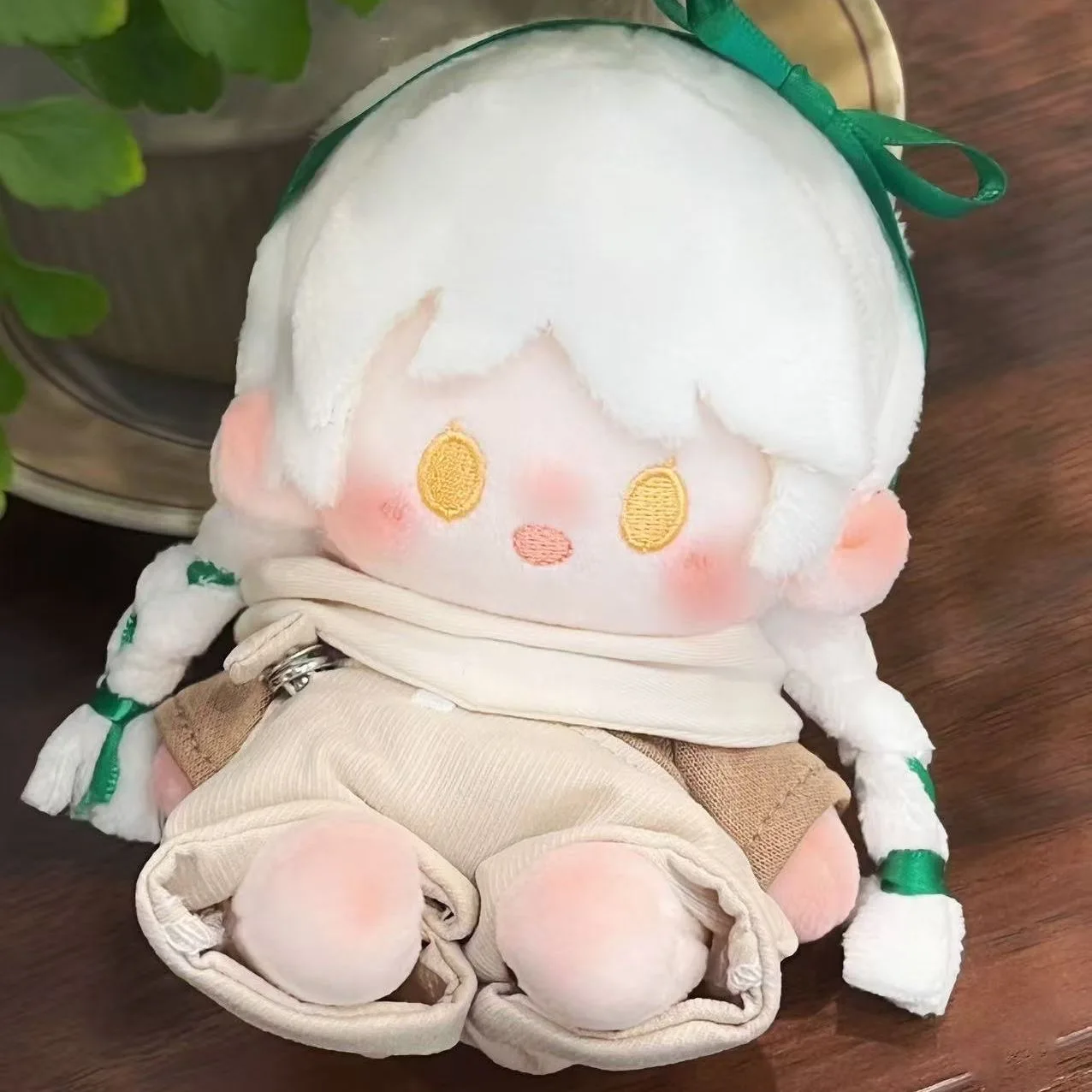 ضوء لقاء 10 سنتيمتر الشريط الأخضر تأثيري سمة القطن دمية حزام السراويل مجموعة ملابس الطفل أفخم دمية قلادة