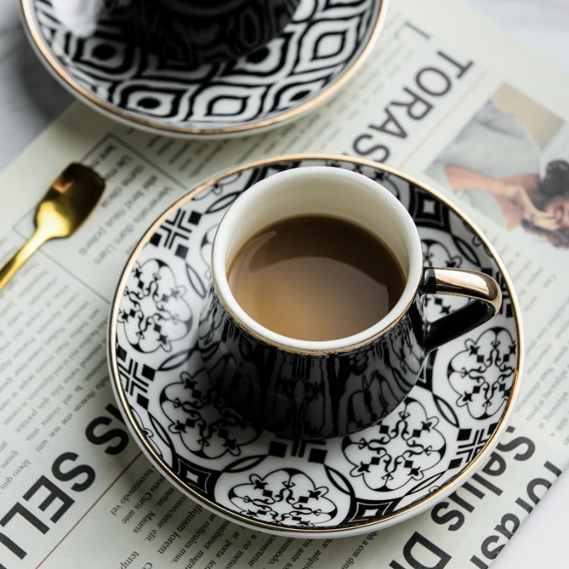 Ceramic coffee cup and dish New product Creative Türkiye style Italian espresso cup 80ml afternoon tea cup