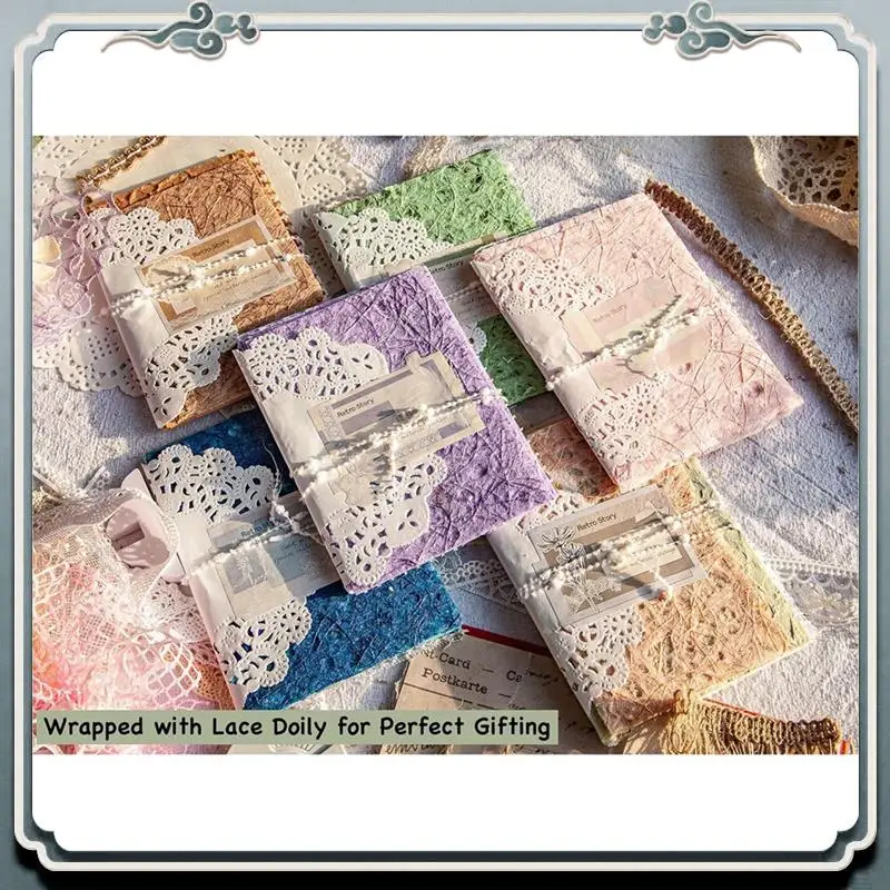 Premium 96 Sheets Textured Scrapbook Paper And Mesh Fabric Assorted Set,6 Pack Mixed Special Paper For Scrapbooking Planner